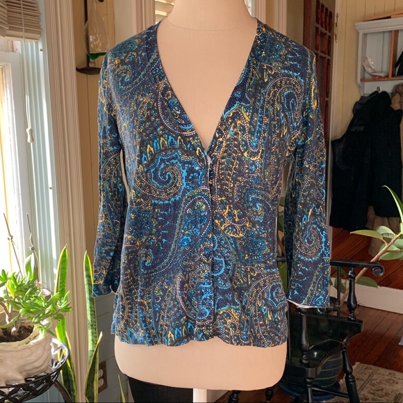 Jones New York unique pattern top cardigan 🦋 - Picture 2 of 9